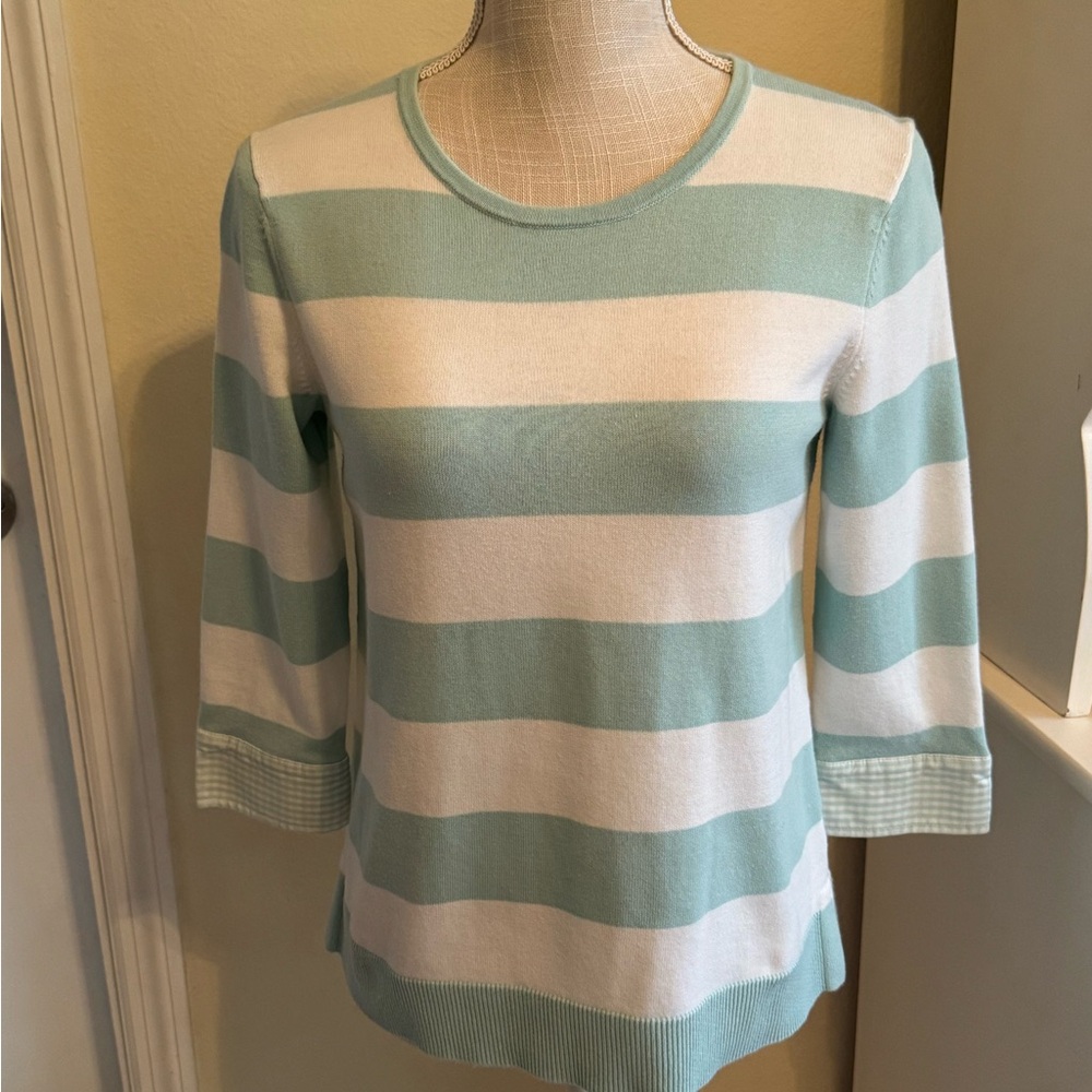 Talbots Gingham Stripe Sweater